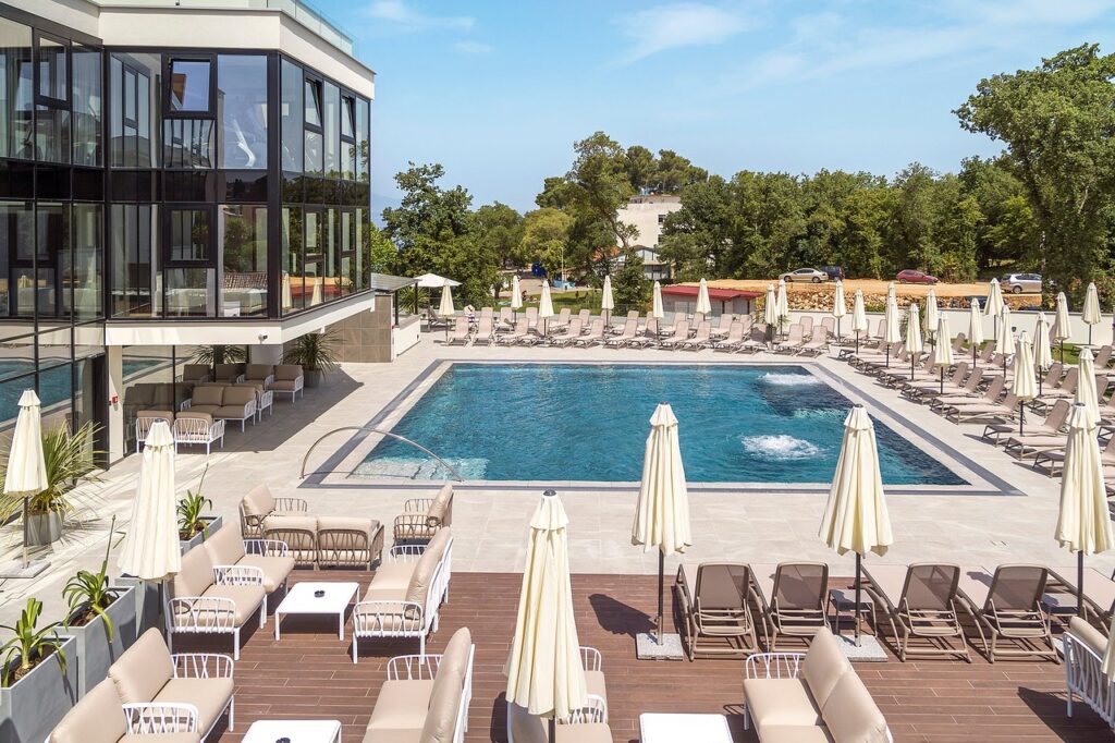 Outdoor pool area