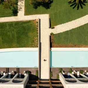 Aerial View of Swim Up Suites at Domes of Corfu by Marriott International