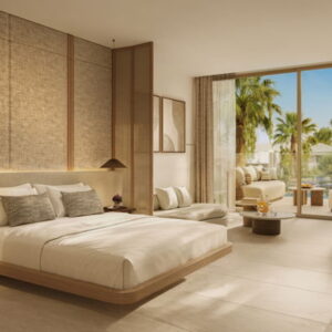 Porto sani render junior suite grand balcony pool view 2880x1620