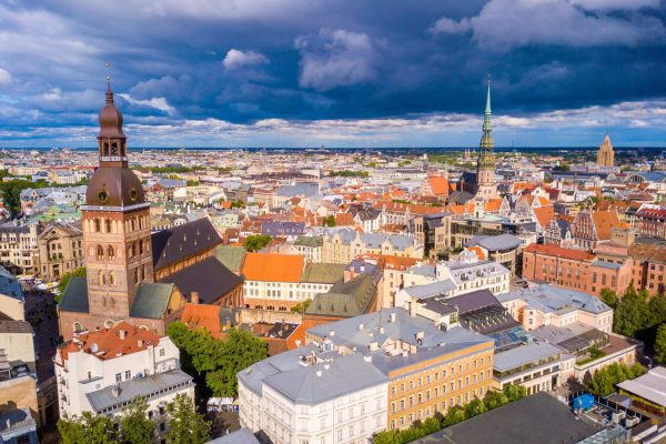 Beautiful Aerial View Riga Latvia Cloudy Day 1 1 (1)